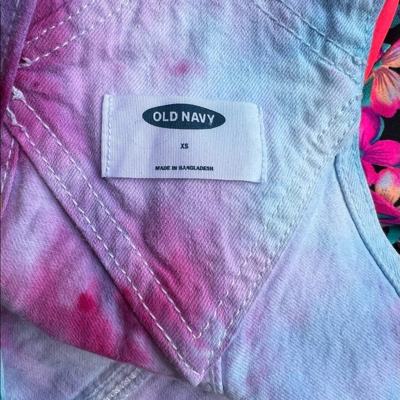 Old navy upcycled ice dyed overalls size xs - Picture 8 of 8